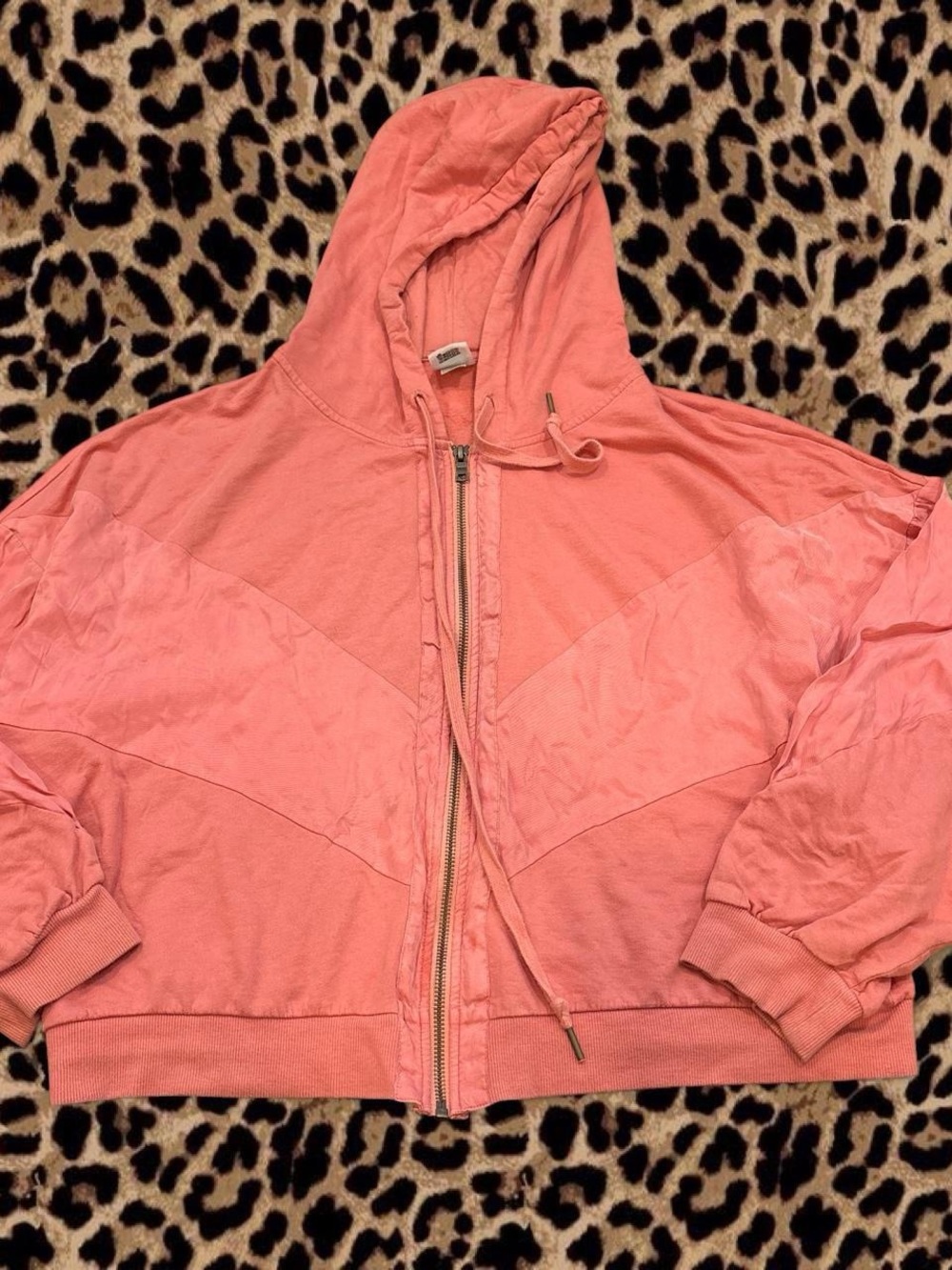 PINK Victoria's Secret Coral-Pink Hooded Bomber Jacket